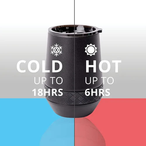 Vista 7 de Elemental Vaso de Vino Recess - Taza de Café de Acero Inoxidable con Triple Pared Aislante para Bebidas Calientes y Frías - Taza Portátil con Tapa