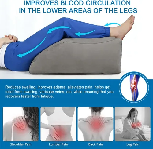 Vista 5 de Almohadas de elevación de piernas para después de la cirugía, almohada inflable de cuña de elevación de piernas para dormir, almohada portátil