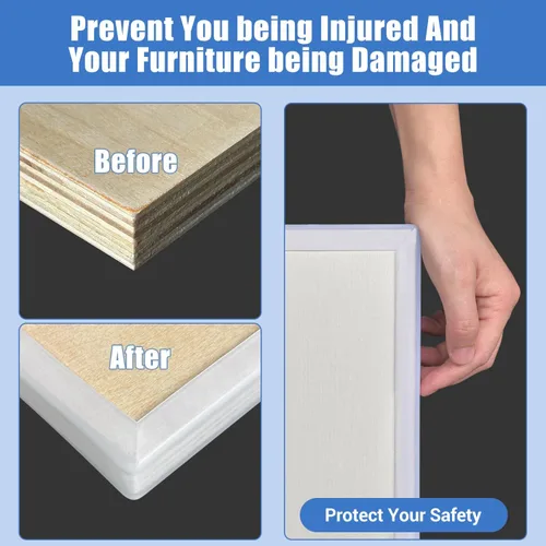 Vista 5 de Borde de goma, borde de canal en U autoadhesivo, protector de borde para madera contrachapada y madera, bandas de borde en forma de U para despegar