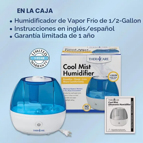 Vista 8 de Humidificador ultrasónico TheraCare Cool Mist, 0.5 galones