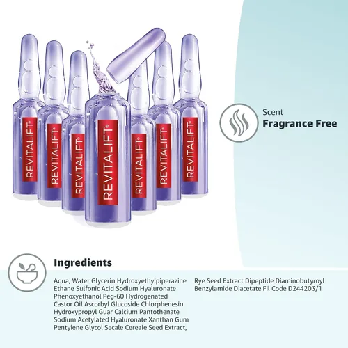 Vista 9 de L'Oreal Paris Skincare Revitalift Derm - Suero de ácido hialurónico para la piel, suero facial de ácido hialurónico puro al 1.5%, cuidado