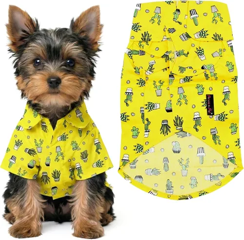Vista 76 de Parisian Pet Camisa para perro de Amazonia - Ropa de algodón para perros pequeños - Elegante traje tropical para perros - Ropa ligera y suave