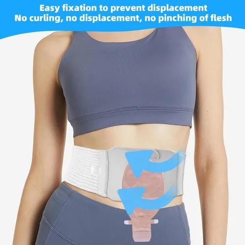 Vista 6 de Cinturón de soporte de ostomía, cinturón de soporte ajustable para estomía, cinturón de hernia para ostomía médica, cinturón universal de ostomía