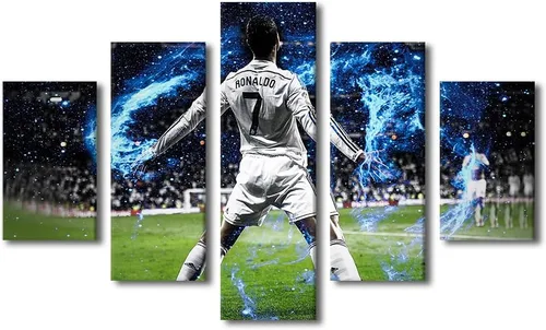 Vista 45 de TUMOVO Lienzo decorativo para pared, cuadro de Cristiano Ronaldo, cuadros de club de fútbol, impresiones en lienzo, póster de arte de pared, arte
