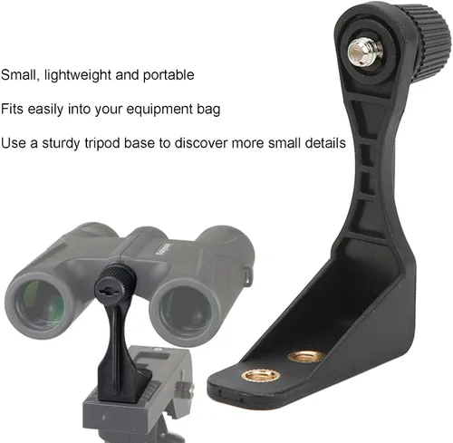 Vista 3 de VBESTLIFE Soporte binocular, en forma de L, trípode binocular estable, adaptador de montaje para observación de aves, estrella, luna