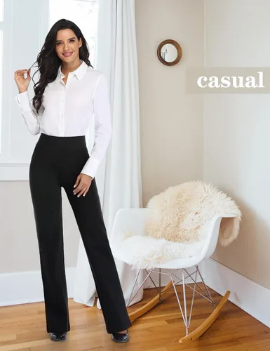 Vista 7 de Tapata Women Dress Pants 28"30"32"34" High Waist Stretchy Bootcut Pants Tall, Petite, Regular for Office Business Casual