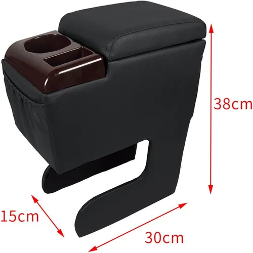 Vista 7 de Asiento de camioneta/banco para automóvil, consola central para contratistas, organizador de negocios y caja de almacenamiento con portavasos y tapa
