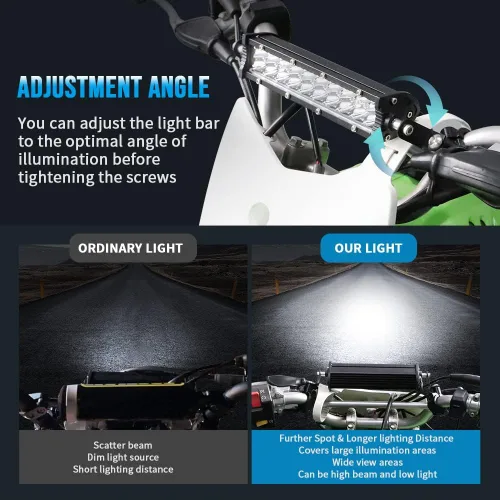 Vista 5 de Kit de barra de luz para motocicleta, kit universal de barra de luz de motocross de 60 W con soportes de montaje e interruptor para CRF250F CRF110