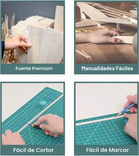 Vista 5 de CRAFTIFF Hojas de madera de balsa piezas de madera finas sin terminar para manualidades de 1/16 de grosor, 12 x 4 pulgadas, paquete de 6
