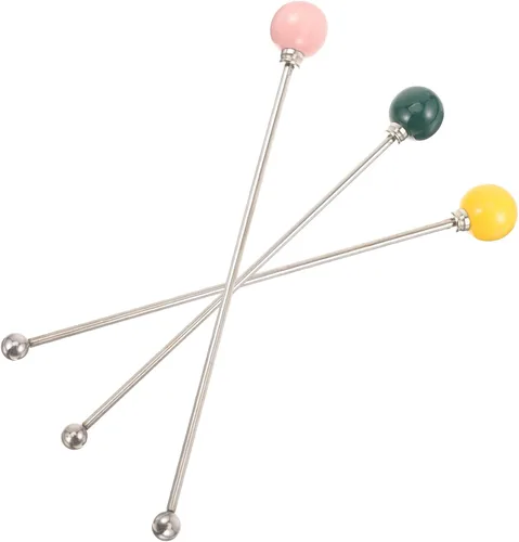 Vista 8 de SEWACC 3 palitos de metal para bebidas reutilizables para cócteles y varillas de revolver para fiestas de vacaciones y uso diario