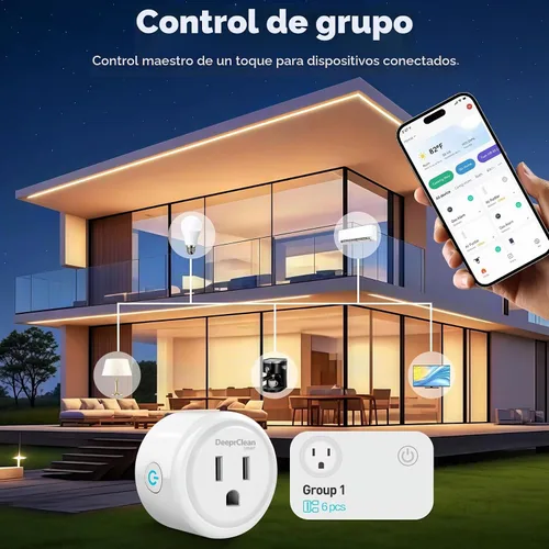 Vista 6 de DeeprClean Mini enchufes inteligentes compatibles con Alexa App Controlado Wifi Socket Compatible with Google Assistant with Timer & Schedule