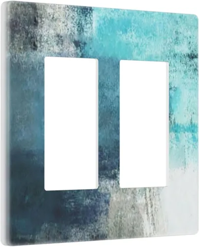 Vista 203 de Taupe Beige Marrón Gris Abstracto Arte 1-Banda Interruptor de Luz Doble de Recepción Placa de Pared Toma Cubiertas Eléctricas Decorativas Modernas