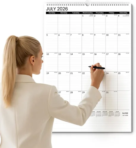 Vista 15 de SUNEE Calendario de pared grande 2026-2027, 22.75 x 15.5 pulgadas, calendario de 18 meses (finaliza marzo de 2028), vertical extragrande, playas