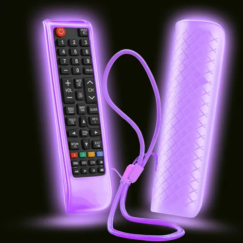 Vista 8 de Funda para control remoto Samsung TV, funda para control remoto Samsung para Smart TV, funda de silicona de repuesto universal con cordón que brilla