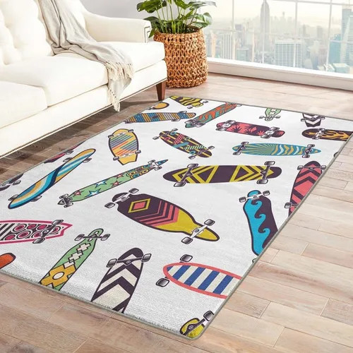 Vista 9 de Alfombra de béisbol y decoración de habitación, alfombra de 2 x 3 pies, alfombras para niños, para entrada, dormitorio, sala de estar, alfombra