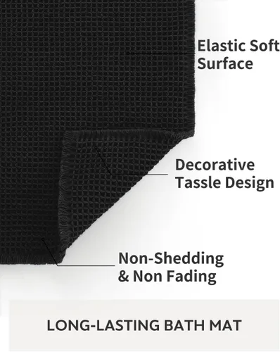 Vista 6 de Alfombra Tapete de Baño con Textura Waffle, Tapetes de Baño Súper Absorbentes Antideslizantes Ultra Suaves Lavables a Máquina, Alfombras de Baño