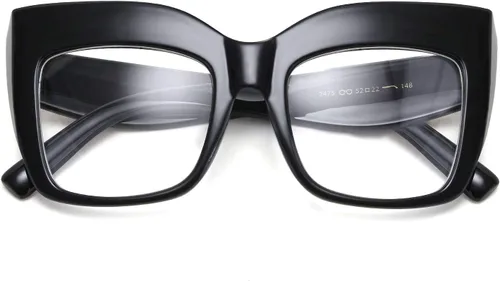 Vista 5 de FEISEDY Gafas de lectura cuadradas de gran tamaño con filtro de luz azul para mujer B2627