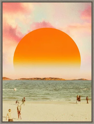 Vista 18 de Amanti Art Framed Canvas Wall Art 24x18 Retro Dreamscape II by Victoria Barnes, Framed Wall Art Canvas, Beach Artwork, Traditional Decor, Medium