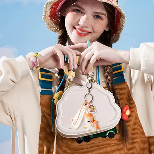 Vista 5 de Lindo llavero de regalo Llavero de unicornio Kawaii Accesorios Llavero Mochila Dijes Llaves de Coche Llavero Llavero para Niños Niñas