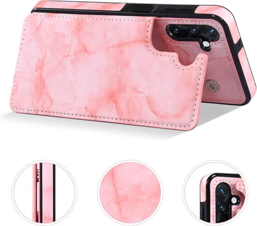 Vista 4 de Asuwish Funda de teléfono para Samsung Galaxy A13 5G con protector de pantalla de vidrio templado y billetera de mármol abatible con soporte