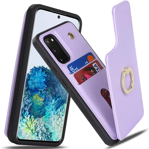 Vista 14 de Lipvina Funda para Samsung Galaxy A03s con tarjetero, Galaxy A03s Funda tipo cartera para mujer, tarjetero de crédito, soporte de anillo, fundas