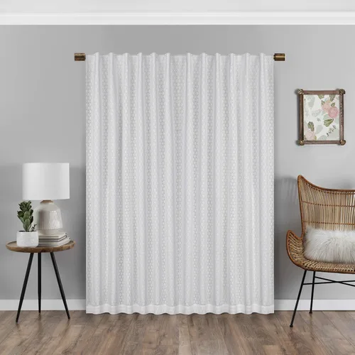 Vista 2 de ECLIPSE Absolute Zero Nora - Cortinas opacas con aislamiento térmico y bolsillo para cortinero, para dormitorio, panel individual, 50 x 95 pulgadas
