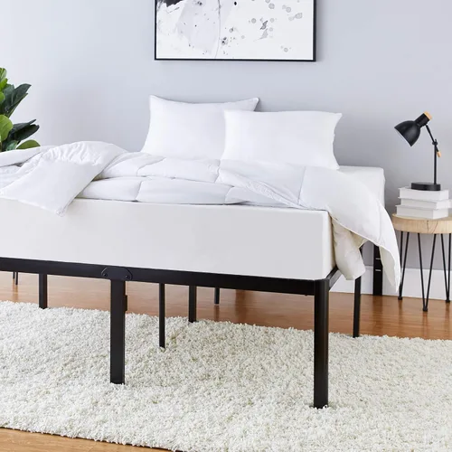 Vista 7 de Amazon Basics Armazón de cama resistente de servicio pesado antideslizante con listones de acero, fácil montaje - 18" H, (Full), negro