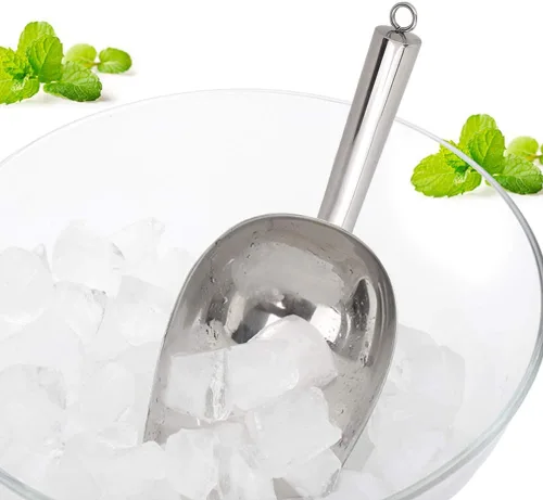 Vista 5 de Fdit Cuchara multifuncional de acero inoxidable para alimentos de hielo, granos de café, pala de frutas secas, 1 unidad para bar y cocina (38 onzas)