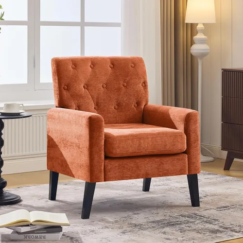 Vista 25 de Sillas decorativas modernas de mediados de siglo, silla de oficina de felpilla beige para recepción, silla de club tapizada para sala de estar