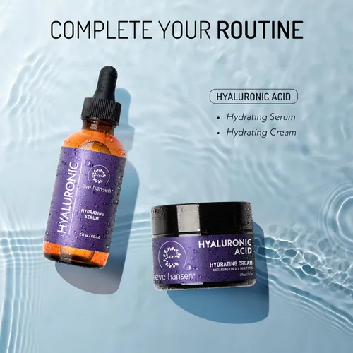 Vista 6 de Eve Hansen Suero hidratante de ácido hialurónico para la cara con vitamina C, vitamina E, té verde 72% hidratante facial reafirmante orgánico