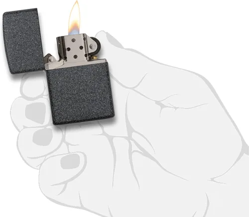 Vista 5 de Zippo Encendedor clásico de bolsillo de piedra de hierro, negro
