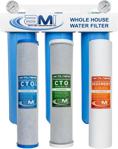 Vista 8 de APPLIED MEMBRANES INC. Sistema de filtro de agua de 3 etapas para toda la casa Filtros de 4.5 x 10 pulgadas que eliminan plomo disuelto