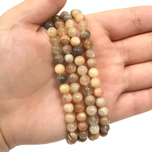 Vista 288 de Gem Avenue Handmade Round Bead Stretch Bracelet Unisex Natural Stone Beaded Jewelry for Men & Women, Elastic Wristband for Daily Wear