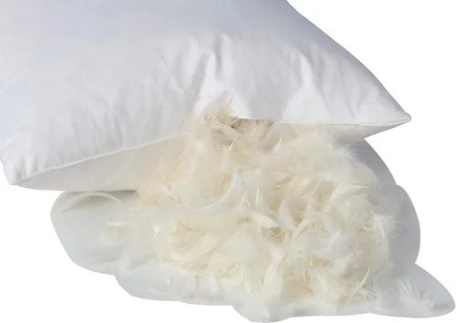 Vista 7 de L' COZEE Almohadas de plumas y plumón de ganso blanco, almohadas decorativas de relleno con funda de algodón 100% para personas que duermen firmes