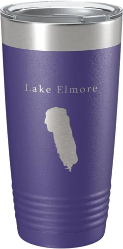 Vista 15 de Lake Elmore Map Tumbler Travel Mug Insulated Laser Engraved Coffee Cup Vermont 20 oz Black