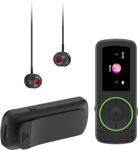 Vista 8 de Reproductor MP3 deportivo de 64 GB con clip y Bluetooth - Reproductor de música superligero con clip y auriculares, soporte MicroSD, repetición A-B