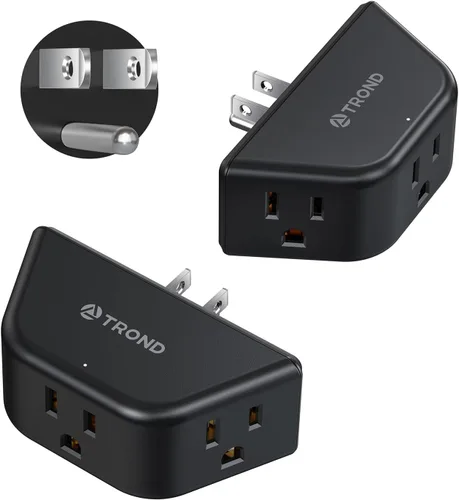 Vista 30 de TROND Extensor de salida con USB, divisor de pared con 2 tomas AC, 3 puertos USB, adaptador de enchufe de pared de diseño de 3 lados, elementos