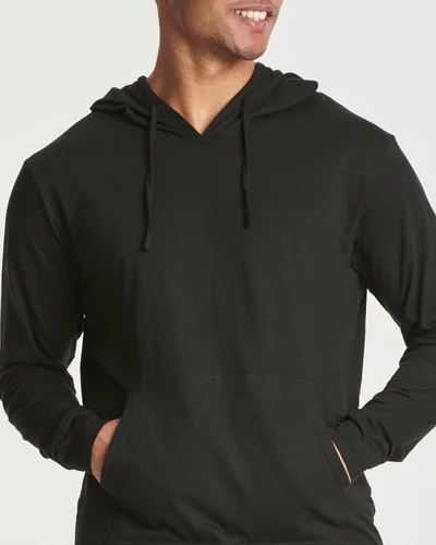 Vista 4 de Real Essentials Paquete de 3 sudadera con capucha de algodón ligero y casual con cordón y bolsillo para hombre