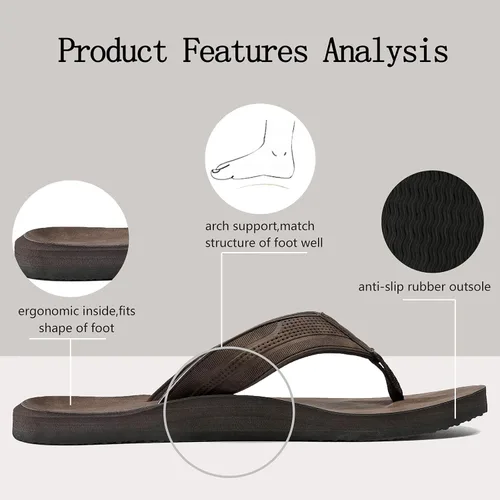 Vista 6 de AX BOXING Sandalias de cuero para hombre, sandalias casuales y cómodas