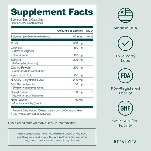 Vista 6 de Limpieza, desintoxicación y reparación del hígado - Suplemento de desintoxicación de zeolita para la salud intestinal, cognición y energía natural