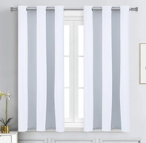 Vista 19 de WPM - Cortinas opacas de triple tejido, para oscurecer la habitación, 2 paneles para sala de estar, color beige, con aislamiento térmico y ojales