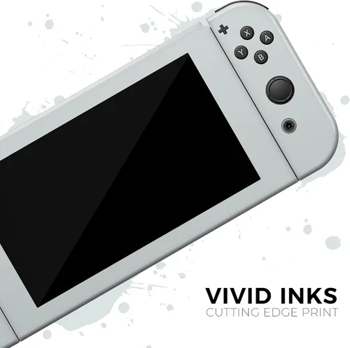Vista 6 de Compatible con consola Nintendo Switch OLED + Joy-Con - Calcomanía protectora de vinilo extraíble resistente a los arañazos - Gris claro sólido
