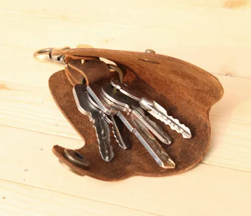 Vista 5 de Upgrade Handmade High Quality Snap Closure Leather Car Door Multifunction Key Case