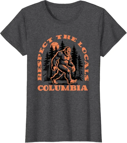 Vista 5 de Columbia Bigfoot Respect the Locals - Camiseta retro Sasquatch
