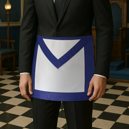 Vista 4 de Blue Lodge Basic Master Mason Delantal Masónico - [Azul y Blanco], Multicolorido