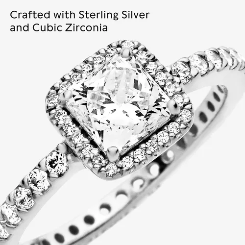 Vista 4 de Pandora Timeless Elegance 150188CZ - Anillo de oro amarillo de 14 quilates, plata de ley, 56, 190947CZ-56