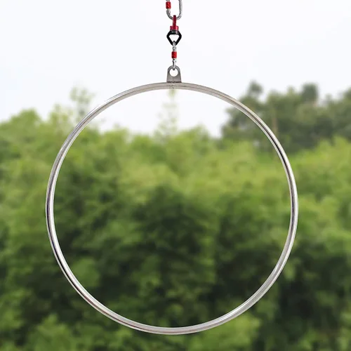 Vista 7 de PRIOR FITNESS Juego de aros aéreos Lyra para adultos suspensión anillo profesional equipo de aro aéreo de un solo punto de acero inoxidable