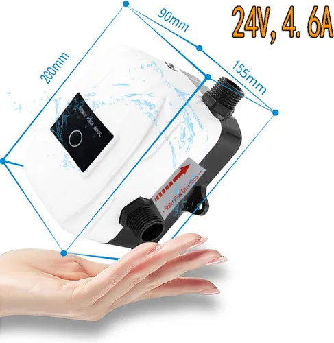 Vista 7 de Bomba de presión de agua para el hogar 1/5HP Ultra Silenciosa DC 24V 150W para rociadores, ducha, cocina, jardín, aumentador de presión automático