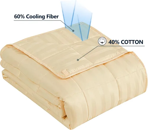Vista 3 de anfie - Manta con peso para niños (40 x 60 pulgadas, 10 libras), ultrasuave y acogedora, refrescante, lavable a máquina, beige