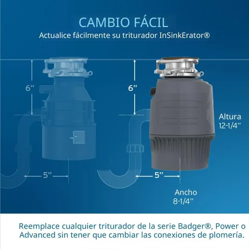 Vista 9 de InSinkErator EVOLUTION 0.75HP 3/4 HP, Advanced Series EZ Connect - Eliminación de basura de alimentación continua para alimentos y residuos